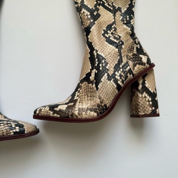 NWOB Vince Camuto Dreven over the knee snakeskin boots tall square toe boots - Picture 5 of 11